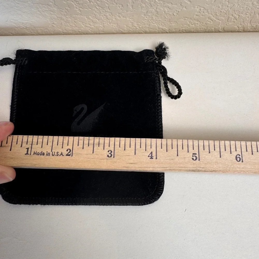 Swarovski Dust Bags Lot of 2 Black Velvet Drawstring Jewelry Pouches Vintage